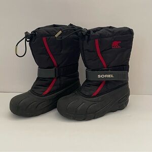 Sorel Black and Red Snow Boots